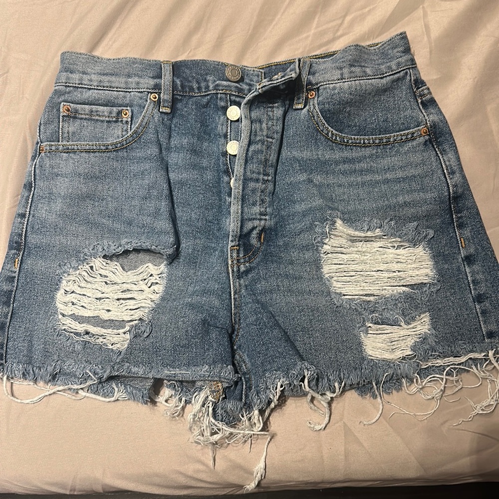 Pacsun ripped high waisted jean shorts